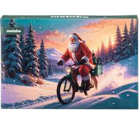 metabo Calendrier de l'Avent 2026 avec outils de vélo - Coffret cadeau 24 | Avec mini cliquet, embouts, rivet à chaîne, démonte-pneus, tendeur de rayons, outil de valve, sac de selle et lampe torche