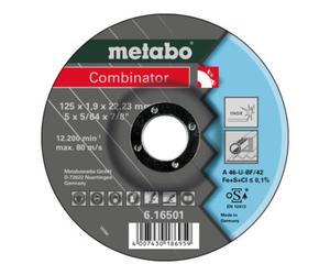 Metabo Combinator 125 x 1,9 x 22,23 mm, inox, meule de tronçonnage et d’ébarbage, modèle coudé metabo Quantité:25