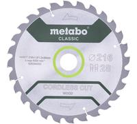 Metabo CORDLESS CUT WOOD CLASSIC 628654000 Lame de scie circulaire 216 x 30 x 1.2 mm Nombre de dents: 40 1 pc(s)