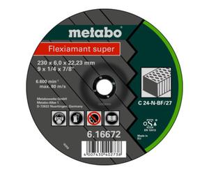Metabo Flexiamant super 230 x 6,0 x 22,23 pierre, meule d'ébarbage, modèle coudé metabo Quantité:10