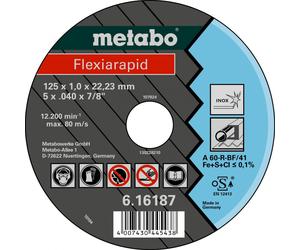 Metabo Flexiarapid 125x1,0x22,23 Roue a tronçonner Inox version droite 616187000