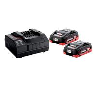 metabo Kit de Base 18 V, 2 Batteries LiHD 4,0 Ah et Chargeur ASC 55 | Système CAS compatible 18 V, pack énergie haute performance pour outils sans fil pro, 2 batteries avec chargeur