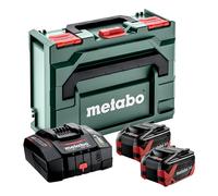 metabo Kit de Base - 2 Batteries LiHDX 8.0Ah Chargeur Rapide ASC 290, metaBOX 145 - Puissant, Durable, Technologie de Batterie 18V - Idéal pour Les Professionnels