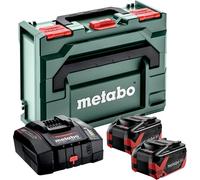 metabo Kit de base - 2 batteries LiHDX de 8,0 Ah, ASC 290 chargeur rapide, metaBOX 145 - Puissant, durable, technologie de batterie de 18 V - Idéal pour les professionnels