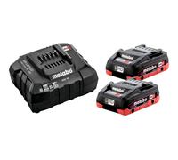 Metabo Basic-Set 2 x LiHD 4.0 Ah SE 685191000 Batterie pour outil et chargeur 18 V 4 Ah LiHD