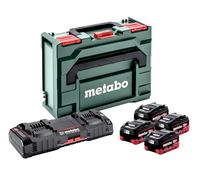 metabo Kit de base 4 x LiHD 5.5Ah ASC 145 Duo + mB - 685180000 - Kit de batteries quadruple puissance et double charge rapide pour une puissance maximale - Comprend des batteries 18V et un chargeur