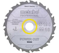 Metabo Lame de scie "power cut wood - professional", 190x2,2/1,4x30, Z16 FZ/FA 12