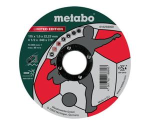 Metabo Meule de tronçonnage Metabo Limited Edition Soccer 115 x 1,0 x 22,23 mm, Inox, version droite Quantité:100