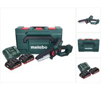 Metabo MS 18 LTX 15 Trononneuse sans fil 18 V 15 cm 5 m/s + 2x accu 4,0 Ah + chargeur + metaBOX