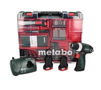 Metabo Perceuse-visseuse sans fil PowerMaxx BS Basic Set 10.8V 2x2Ah Li-Ion, Chargeur LC 40, Coffret, Atelier mobile - 600080880