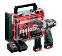 Metabo Perceuse-visseuse sans-fil PowerMaxx BS – 12V 2Ah Li‑Ion, 2x batteries + chargeur, brushless