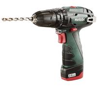 Metabo PowerMaxx SB Basic Perceuse à percussion sans fil, 2x10.8V/2Ah Li-Ion, Chargeur LC 40, Coffret - 600385500