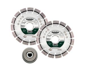 Metabo Set : 2 x meules de tronçonnage diamantées 125x22,23mm, « UP » + 1 x écrou de serrage rapide M 14 (628582000) Quantité:1