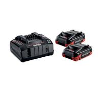 Metabo Set de base 2x bloc batterie LiHDX 18 V 4,0 Ah + chargeur ASC 145 ( 685306000 )