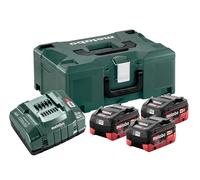 Metabo Set de base avec 3 batteries 18V, 5,5Ah / chargeur / coffret MetaLoc II