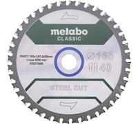 Metabo steel cut/sandwich panel - classic 628273000 Lame de scie circulaire 165 x 20 x 1.6 mm Nombre de dents: 40 1 pc(s)