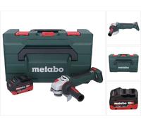Metabo WPB 18 LT BL 11-125 Quick Meuleuse d'angle sans fil 18 V 125 mm Brushless + 1x batterie 8,0 Ah + metaBOX - sans chargeur