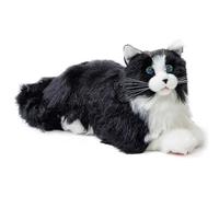 metaCat Noir/Blanc - Chat Peluche Interactive Compagnon avec Commande Vocale & Interaction Riche Cadeau pour Personnes âgées, Amoureux des Chats (Recharge par Type-C)
