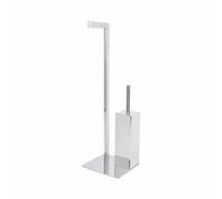 METAFORM Serviteur WC Porte-Papier Toilette sur Pied Poli en Acier INOX Aisi 304 Mod. Zeus