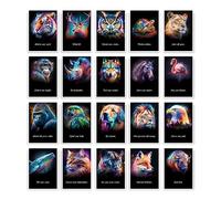 metaFox Krafttiere Karten: papeal 'Spirit Animals' - 44 Tier Kunstpostkarten mit inspirierenden Botschaften - Tier Postkarten Set für Postcrossing, Lenormand Kartendecks oder Vision Board (Anglais)