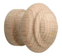 Metafranc 130251 Bouton de meuble en hêtre non traité avec matériel de montage/ferrure décorative/poignées de meubles/boutons de meubles Ø 20 mm