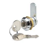 Metafranc 340396 Serrure à levier cylindrique Dimension de perçage 19 mm Distance de verrouillage simultané 180° Métal chromé Livré avec 2 clés