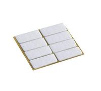 Metafranc 645276 Lot de 8 patins en feutre autocollants Blanc 44 x 16 mm Protection efficace de vos meubles et chaises pour sols délicats