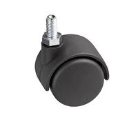 Metafranc 800140 Roulette double Ø 40 mm - Avec vis - Roue en plastique - Surface de roulement rigide - Roulette de transport 20 kg