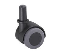 Metafranc 802220 Roulette double Ø 40 mm avec tige et douille en TPR, surface de roulement souple, capacité de charge de 30 kg, rouleau de transport, rouleau de meubles, rouleau de conteneur, rouleau de parquet, 802220