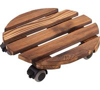 Metafranc 825210 Chariot pour Plantes Ø 300 mm - Charge maximale 60 kg - Plaque en pin - Look Vintage - Roues TPE avec 4 blocages - Rouleau d'intérieur/Support de Transport pour Plantes