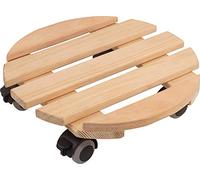 Metafranc 825220 Chariot pour Plantes Ø 300 mm - Charge maximale 60 kg - Plaque en pin - Naturel - Roues TPE avec 4 blocages/Rouleau d'intérieur/Aide au Transport des Plantes