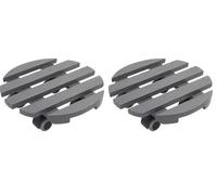 Metafranc 825240 Chariot pour Plantes Ø 300 mm - Charge maximale 60 kg - Plaque de pin striée - Gris - roulettes TPE avec 2 blocages/Rouleau d'intérieur/Aide au Transport des Plantes (Lot de 2)