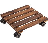 Metafranc 825270 Chariot pour Plantes 300 x 300 mm - Charge maximale 60 kg - Plaque de pin - Look Vintage - Roues TPE avec 4 blocages/Rouleau d'intérieur/Support de Transport pour Plantes