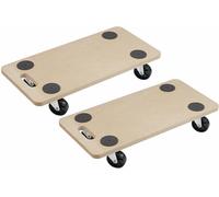 Metafranc Chariot de Transport 590 x 290 mm - Lot de 2 - Capacité de Charge de 200 kg - Plateau MDF avec Roues en PP - roulettes de Meubles pour déménagement et Maison