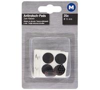 Metafranc 646076 Lot de 25 patins antidérapants antidérapants pour meubles et objets en EVA Noir Ø 15 mm