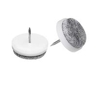 Metafranc Lot de 8 patins en feutre Ø 25 mm - Avec clou - Blanc - Protection efficace de vos meubles et chaises/Set de patins de meubles pour sols délicats/patins de chaise/patins de sol / 644056