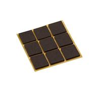 Metafranc Lot de 9 patins en feutre autocollants - 25 x 25 mm - Marron - Protection efficace de vos meubles et chaises - Pour sols délicats - 645146