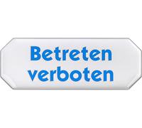Metafranc Panneau adhésif « Betreten verboten » - 107 x 40 mm - Effet 3D - Panneau d'information - Panneau d'interdiction d'accès - Marquage de propriété - Marquage commercial - 506470