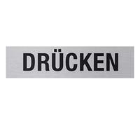 Metafranc Panneau adhésif « Druck » en aluminium, aspect acier inoxydable, moderne, autocollant, 160 x 40 mm, 507020