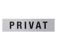 Metafranc Panneau adhésif « Privat » - 160 x 40 mm - En aluminium - Aspect acier inoxydable moderne - Dos auto-adhésif - Panneau d'information - Plaque d'interdiction d'accès - 507040