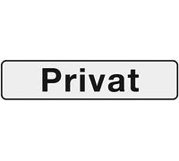 Metafranc Panneau adhésif « Privé » - 200 x 48 mm - Panneau d'information - Plaque de porte - Marquage commercial - Marquage de terrain - Orientation - 504040