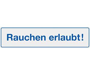 Metafranc Panneau adhésif « Rauchen erlaubt » - 200 x 48 mm - Panneau de signalisation/Panneau d'information/Panneau d'obligations/Plaque d'obligation/Zone fumeur / 500840