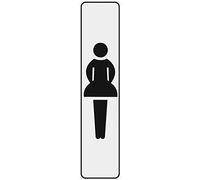 Metafranc Plaque adhésive symbole : toilettes pour femme - 200 x 48 mm - Plaque d'information - Plaque de porte - Marquage commercial - Marquage des terrains - Orientation - 504200