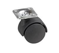 Metafranc Roulette double Ø 40 mm - Plaque 38 x 38 mm - Roue en plastique - Surface de roulement rigide - Roulement coulissant - Charge maximale 20 kg - Roulettes de transport - Roulettes pour meubles / conteneur / 800100