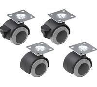 Metafranc Roulette jumelée WU0804300 Ø 40 mm Double roulement TPR Capacité 20 kg 4 pièces
