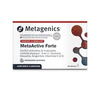 Metagenics - MetaActive Forte - Curcumine, Boswellia & Gingembre pour Articulations, Cartilage et Réponse Inflammatoire - 60 Gélules