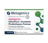Metagenics UltraFlora Complete pour Femmes - Probiotiques Flore Intestinale - Santé Urogénitale, Hormonale, Intestinale, Immunitaire et Emotionnel - 30 Capsules Végétariennes - 1 Mois