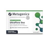 Metagenics UltraFlora Duo - Probiotiques et Vitamine D - Double Action - Soutient les Selles Normales - Équilibre de la Flore Intestinale - Soutien Intestinal 24h - 30 gélules
