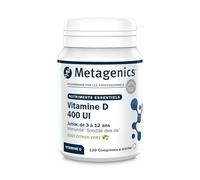 Metagenics Vitamine D3 400 UI Junior (3 à 12 Ans) - Dose Quotidienne 10 µg - Soutien Immunitaire & Croissance Osseuse - Végétarien - 120 Comprimés à Mâcher Goût Citron Vert - 4 Mois