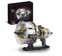 MetaHrystynx Ensemble de blocs de construction de moteur d'avion, kit de construction visible de moteur d'avion avec contrôle par application, lumière LED et dispositif de pulvérisation, idée cadeau